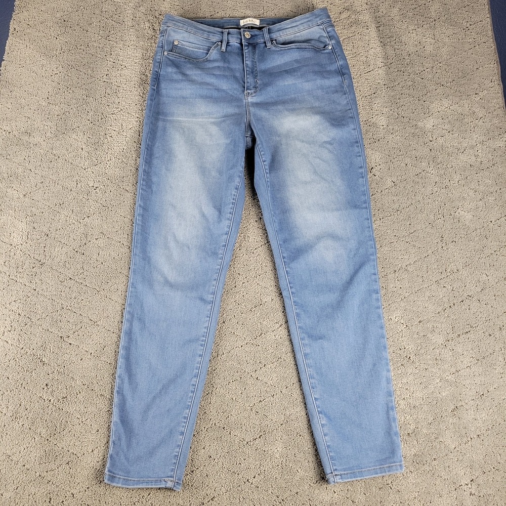 Nicole Miller Jeans Womens 14 Blue Soho High Rise Skinny Slimming Stretch Denim